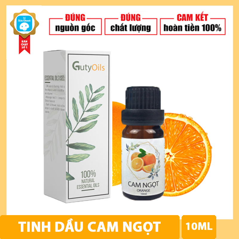 Tinh dầu cam ngọt đuổi muỗi GUTY nguyên chất dùng cho đèn xông tinh dầu, xông phòng, đuổi côn trùng, tinh dầu khử mùi làm thơm phòng tự nhiên, giảm stress, thư giãn, chăm sóc da, kháng khuẩn, giảm đau