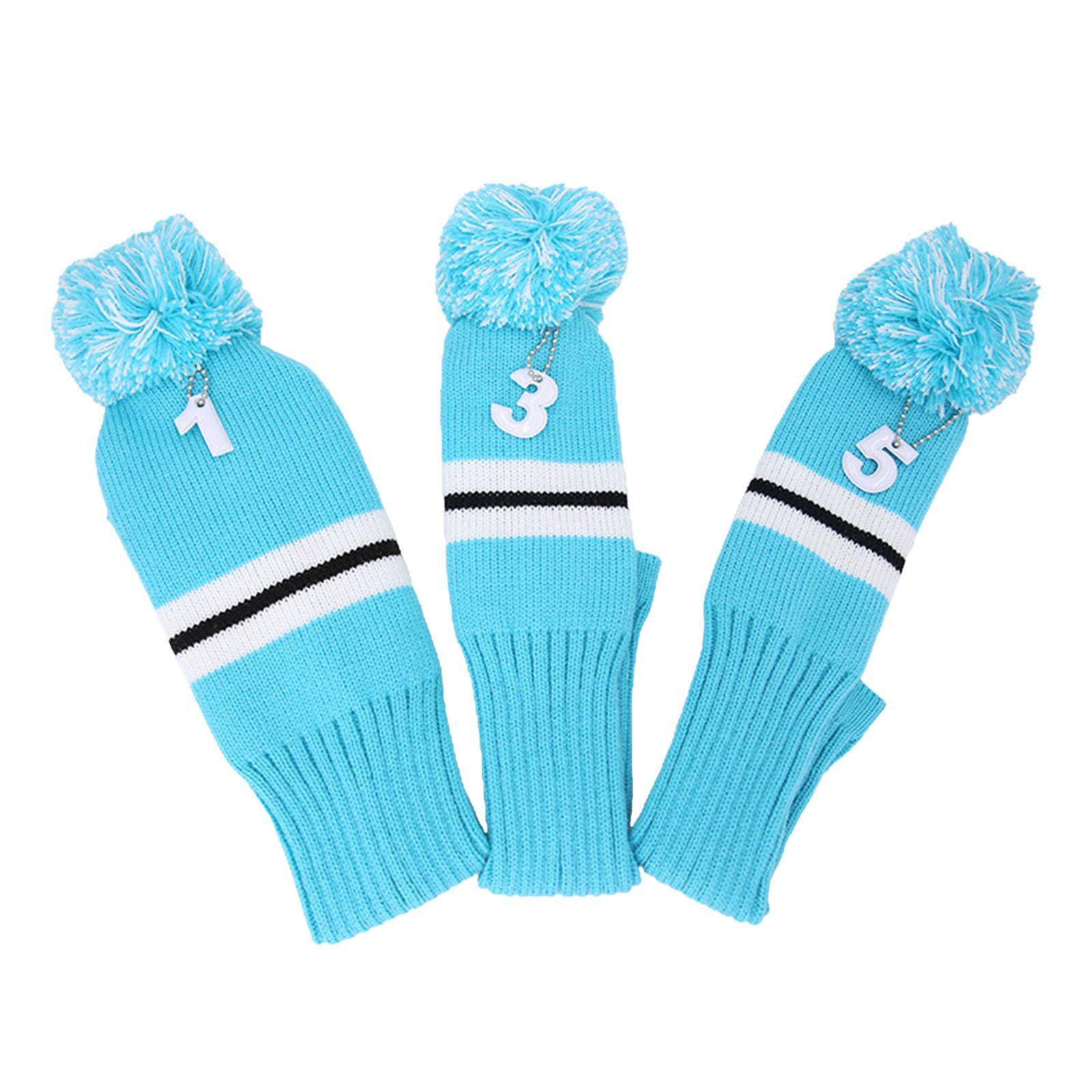 Golf Knit Headcover Fairway Woods Driver Hybrid UT Club Long Neck Head Cover