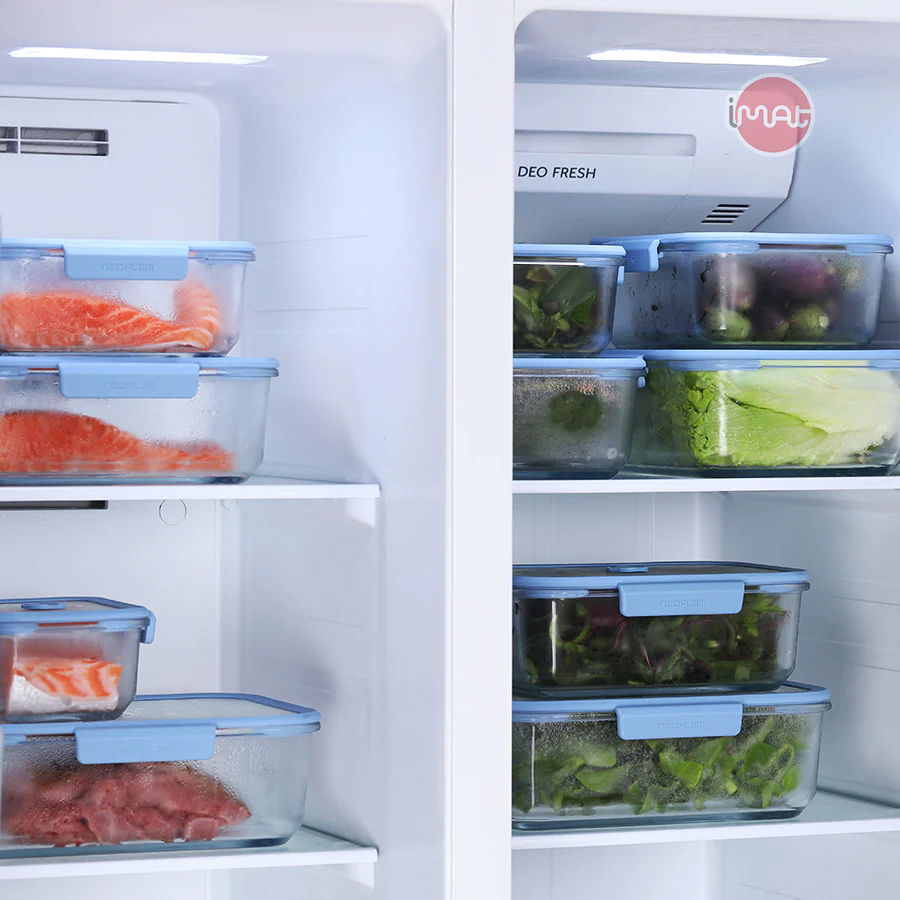 Bộ hộp thuỷ tinh chân không Neoflam VACU 8 món không bơm – Dùng lò vi sóng, lò nướng, tủ lạnh, an toàn sức khỏe