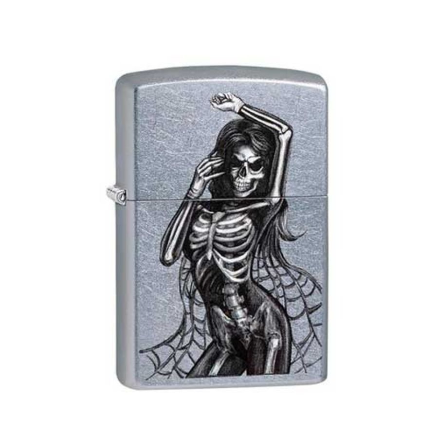 Bật Lửa Zippo Sexy Skeleton Street Chrome Chính Hãng Usa