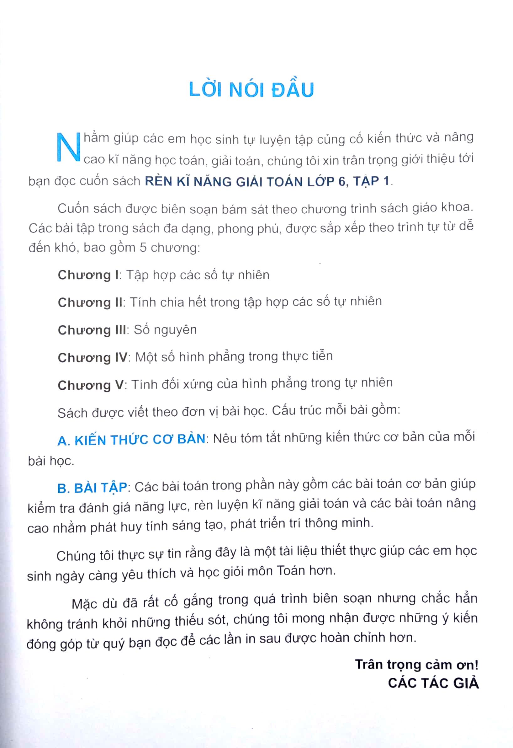 Rèn Kĩ Năng Giải Toán Lớp 6 - Tập 1