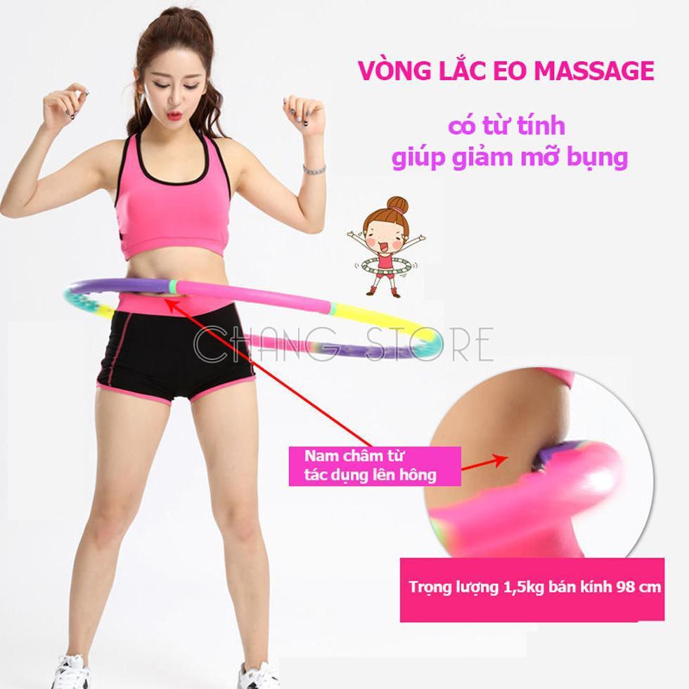 Vòng Lắc Eo Massage Gỉam Mỡ Bụng An Toàn Hiệu Quả + Tặng Nhíp Gắp Mụn Đầu Cong