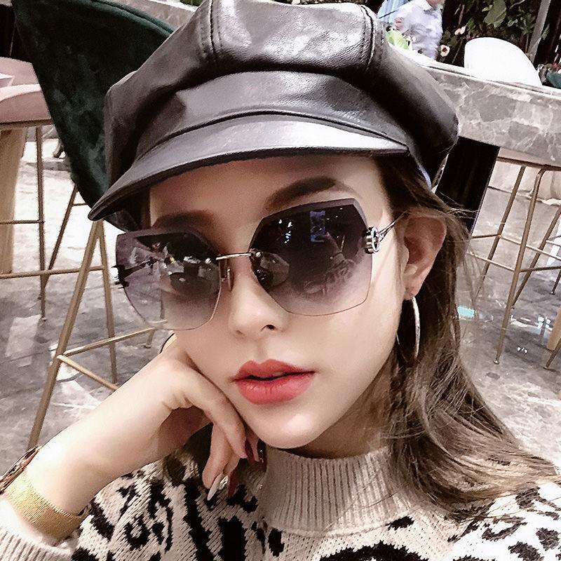 Kính mát nữ kính râm không gọng tròng kính vuông đa mầu phong cách thời trang