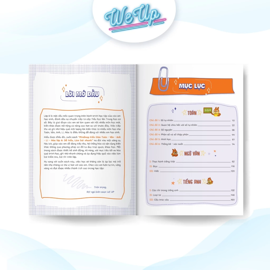 Combo 02 sách lớp 6: Sổ Mindmap 5 môn Toán Văn Anh Lí Hóa lớp 6 + 500 Bài tập Toán Văn Anh lớp 6