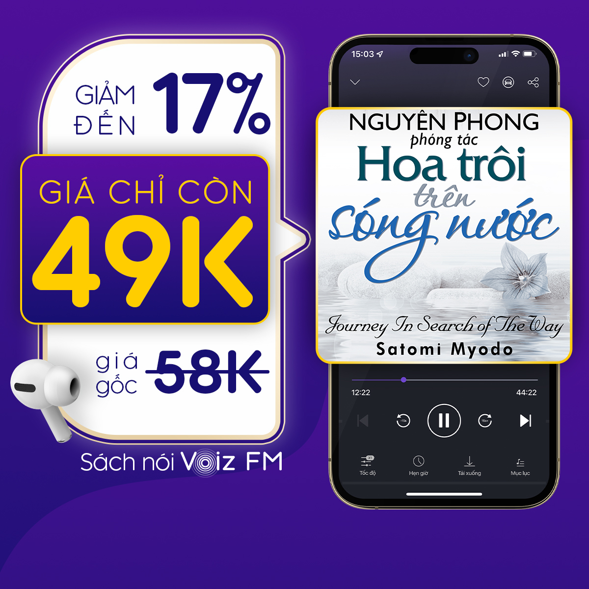 Hình ảnh [Hoa Trôi Trên Sóng Nước] Voiz FM - Voucher nghe Sách Nói 