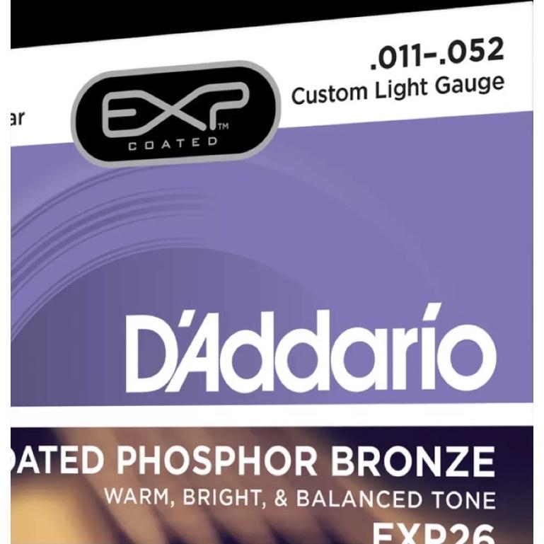 Dây đàn guitar acoustic D’Addario EXP26 Coated Phosphor Bronze + Tặng kèm Capo, pick 50K