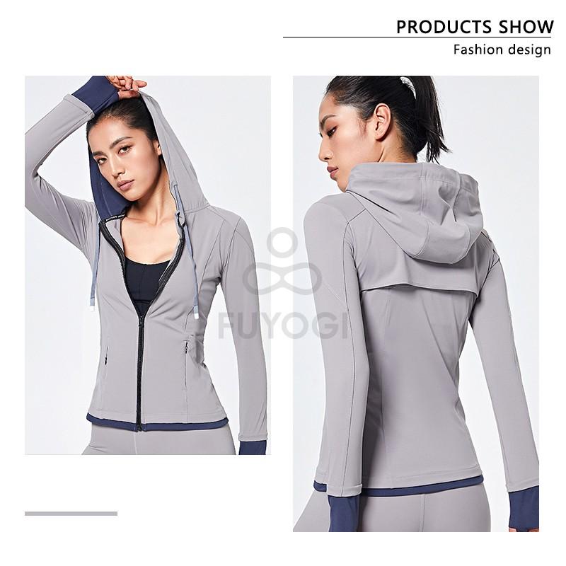 Women's Sports Jacket Breathable Slim Fit Long Sleeve Hooded Sweatshirt Outdoor Running Fitness Sportswear