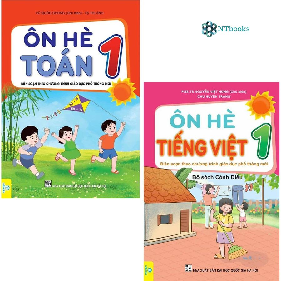 Combo 2 cuốn Sách Ôn Hè Toán + Tiếng Việt 1 - Cánh Diều