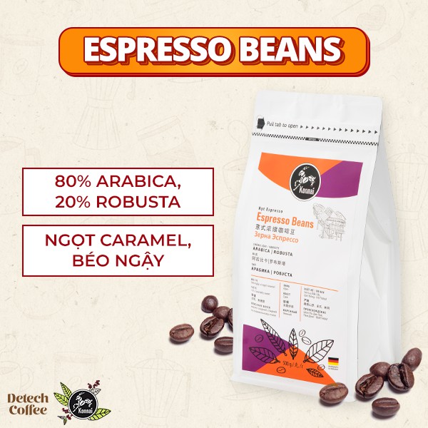 Cà phê rang xay nguyên chất Konnai - Espresso Beans (250g)