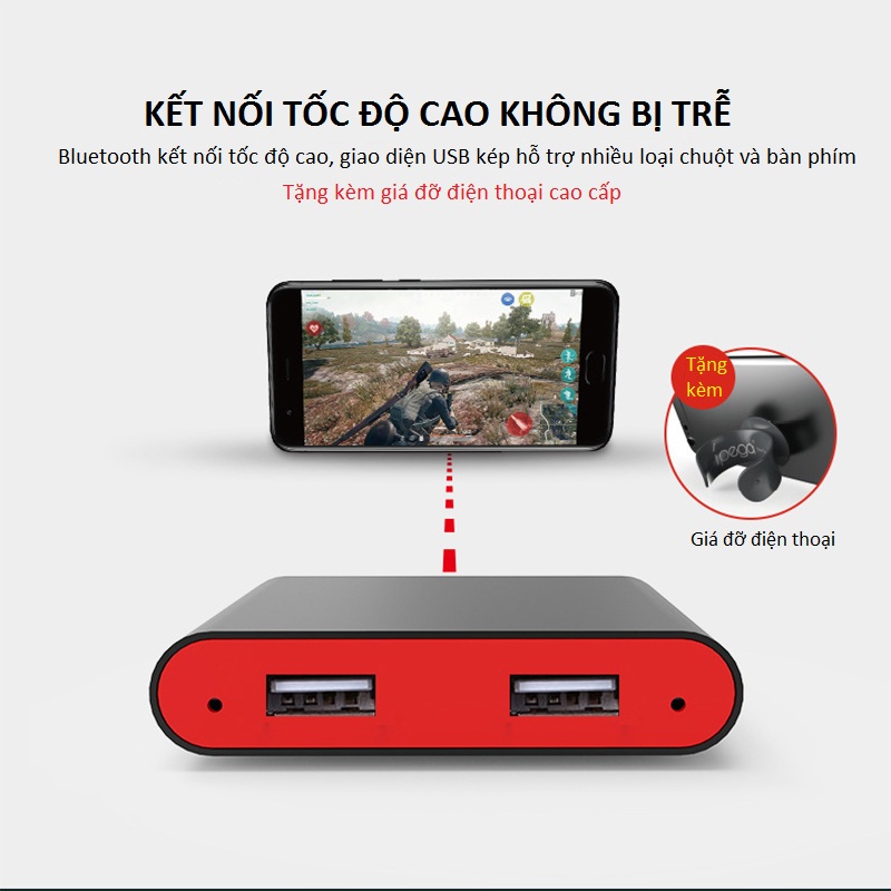 Thiết Bị Bluetooth Không Dây Kết Nối Chuột &amp; Bàn Phím Hỗ Trợ Chơi Game Mobile IPEGA PG-9116 AZONE - Hàng Nhập Khẩu