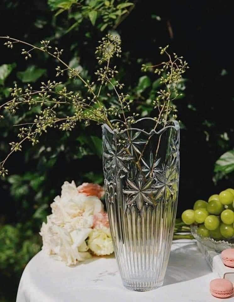 Lọ Hoa Pha Lê Crystalite Perseus Bohemia Bom Mài hoa thị Hàng chính hãng