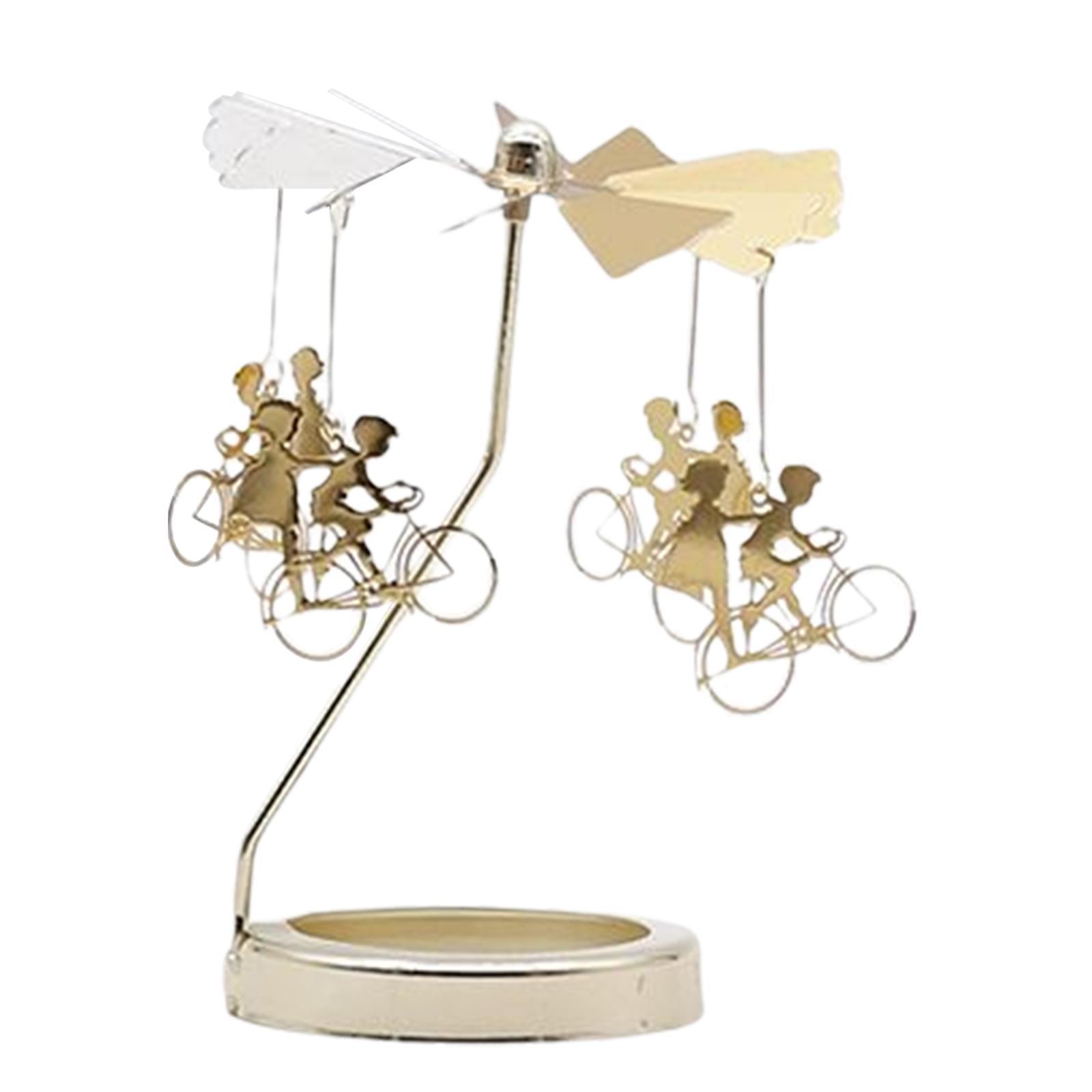 2x Rotating Candlestick Metal Rotating Tea Light Candle Holder for Party
