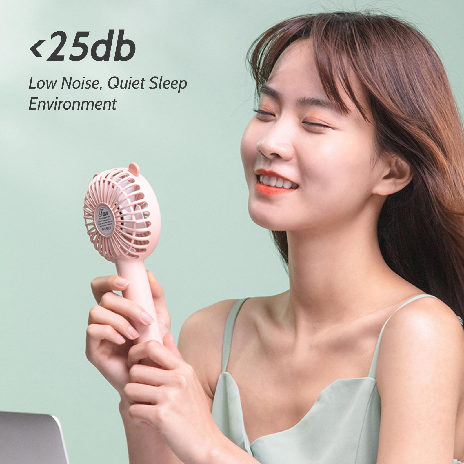 Quạt mini cầm tay,để bàn 3 mức Tốc độ có thể điều chỉnh, công suất cao 1200mAh,cổng sạc USB