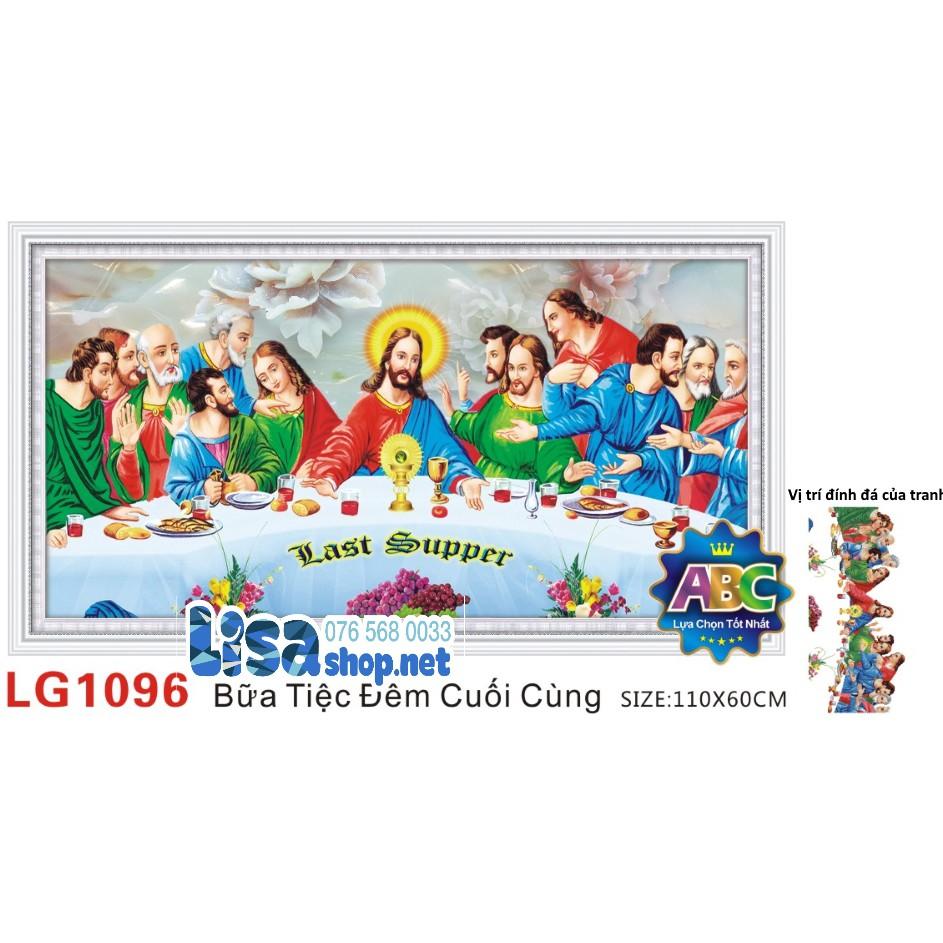 Tranh đính đá bữa tiệc ly 110x60cm chưa đính lg1096