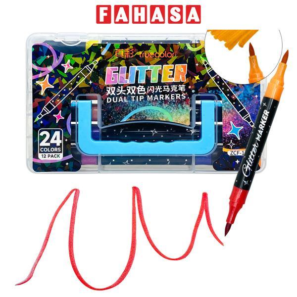 Hộp 24 Bút Lông Nhũ Kim Tuyến 2 Đầu - Truecolor ZCF-1199-24