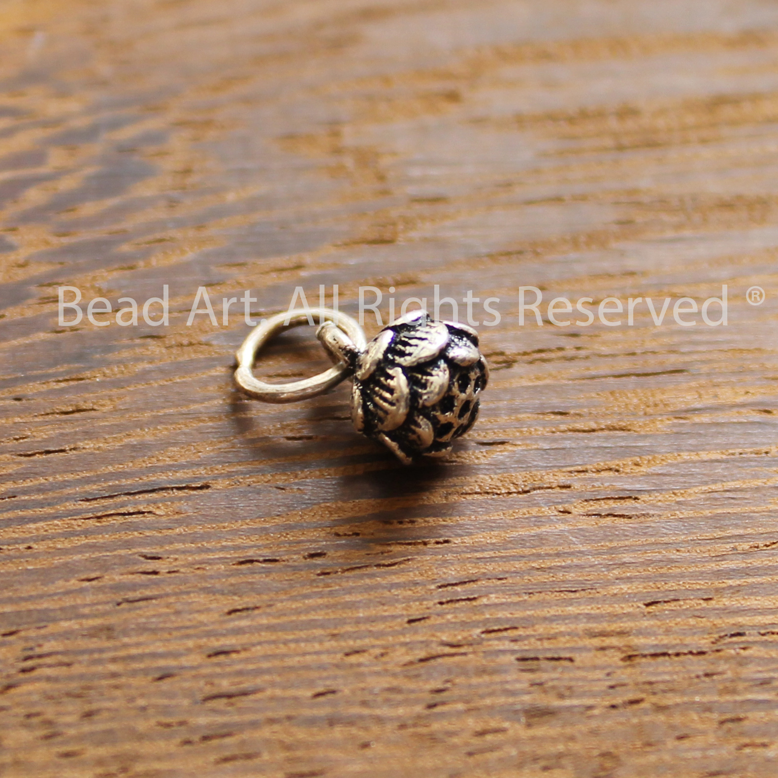 Charm Hoa Sen Treo Tòng Teng 12x6.5MM, Bạc 925, Phối Vòng Tay, Chuỗi Hạt, Trang Sức Phong Thuỷ - Bead Art