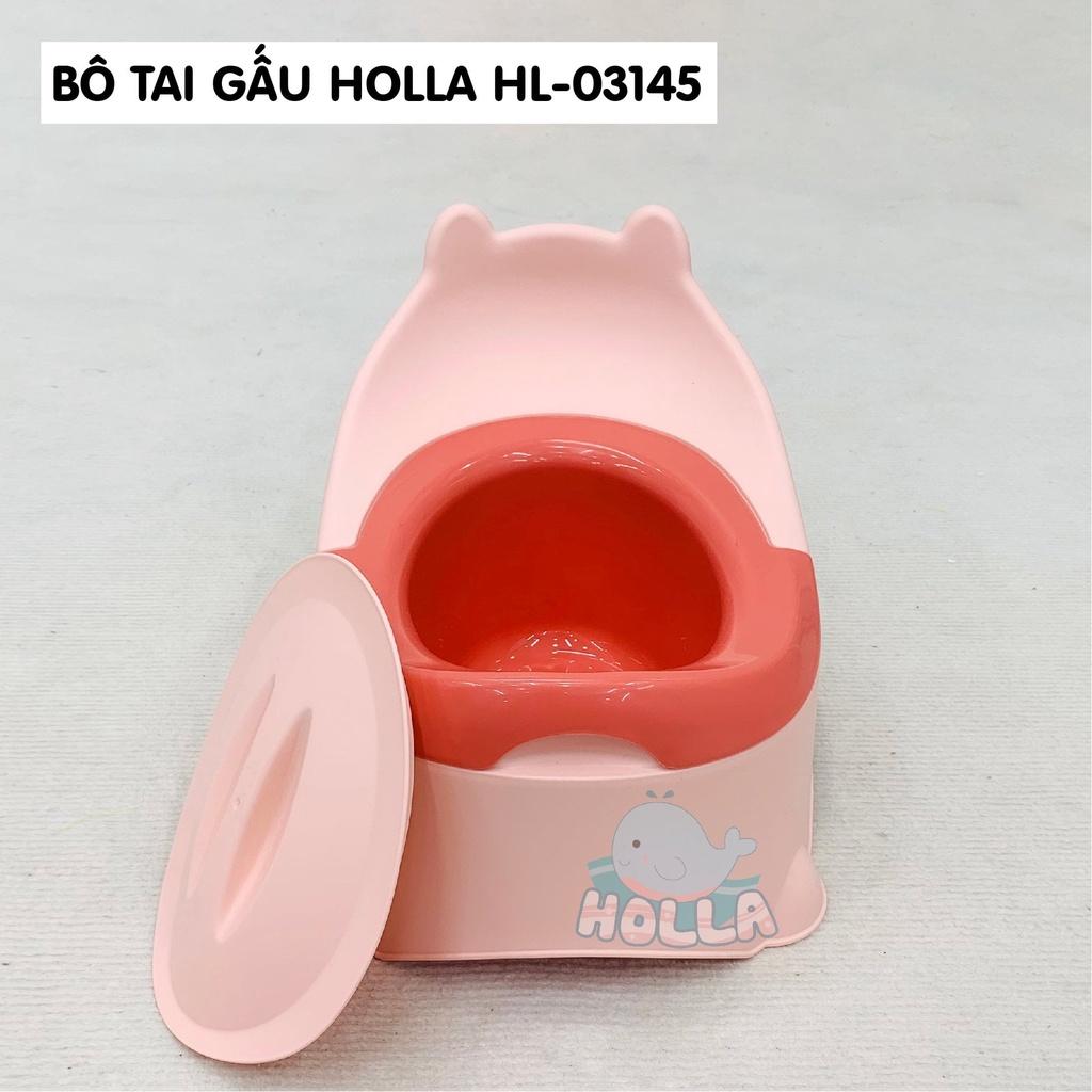 Bô ngồi có nắp đậy tai gấu HOLLA - dễ dàng tháo lắp, lau chùi vệ sinh