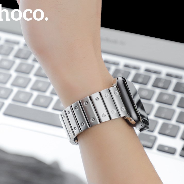 Dây Thép cho đồng hồ Apple Watch 44/42mm Hoco Link Bracelet_ Hàng nhập khẩu