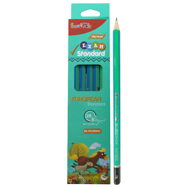 Hộp 12 Bút Chì Đen SMARTKIDS Exam Standard 2B SK-PC2B002 - Xanh Dương (21.2 x 4.6 x 1.5 cm)