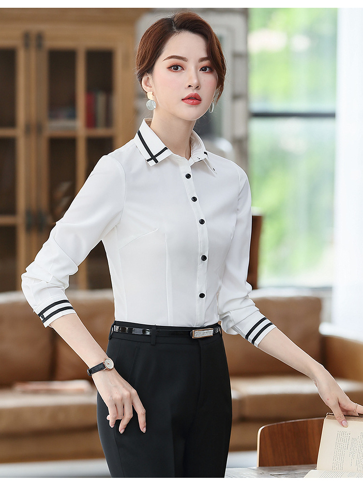 Áo sơ mi nữ công sở phối viền cổ sm147