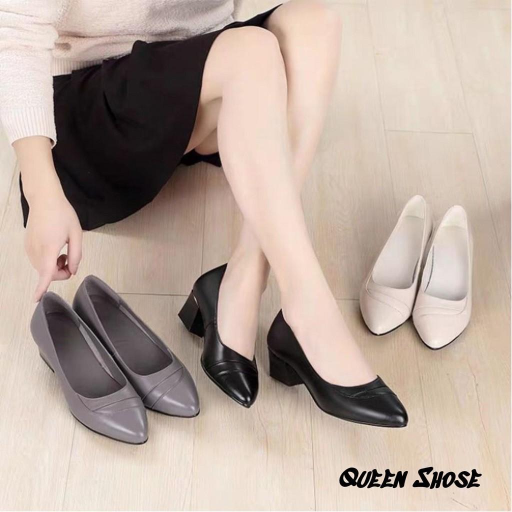 giày nữ - giày công sở nữ cao cấp đế 4cm chất da lỳ siêu mềm HÀNG XUẤT DƯ