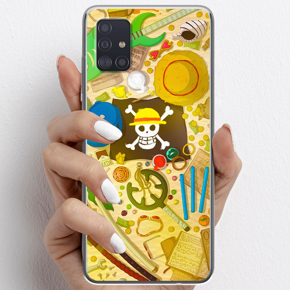 Ốp lưng cho Samsung Galaxy A51, Samsung Galaxy A71 nhựa TPU mẫu One Piece cờ đen