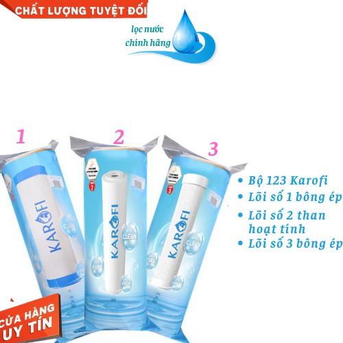 Bộ 3 Lõi Lọc Nước karofi 1,2,3, Dùng Cho Máy Lọc Nước RO