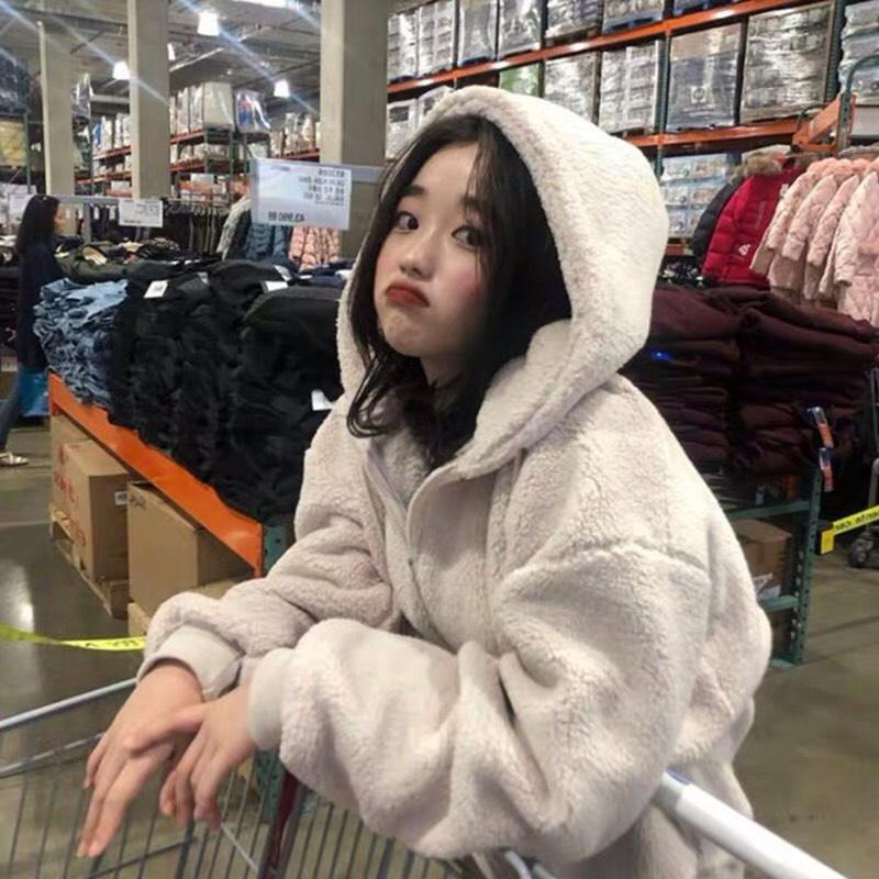 Áo Hoodie Nỉ Lông Dáng Rộng Tai Gấu Freesize đáng yêu tay dài