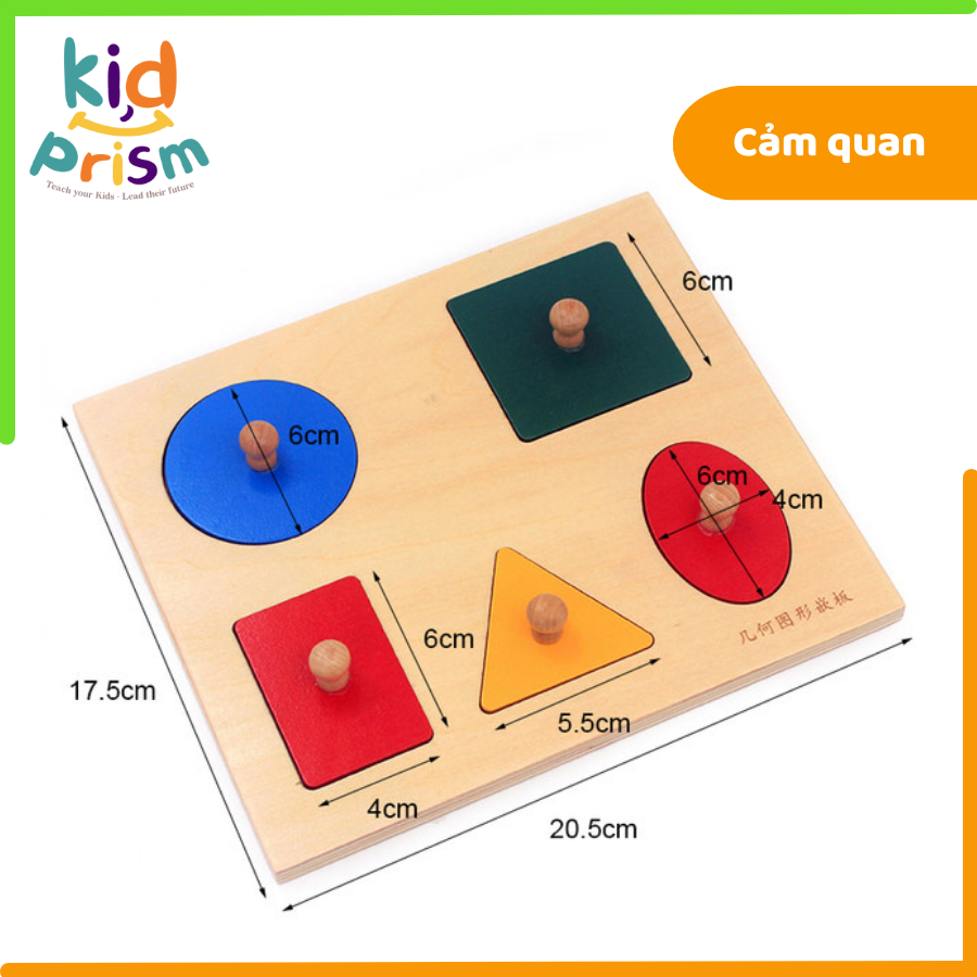 Bảng ghép Montessori hình khối nâng cao bằng gỗ giúp bé phát triển trí não (Giáo cụ Montessori)