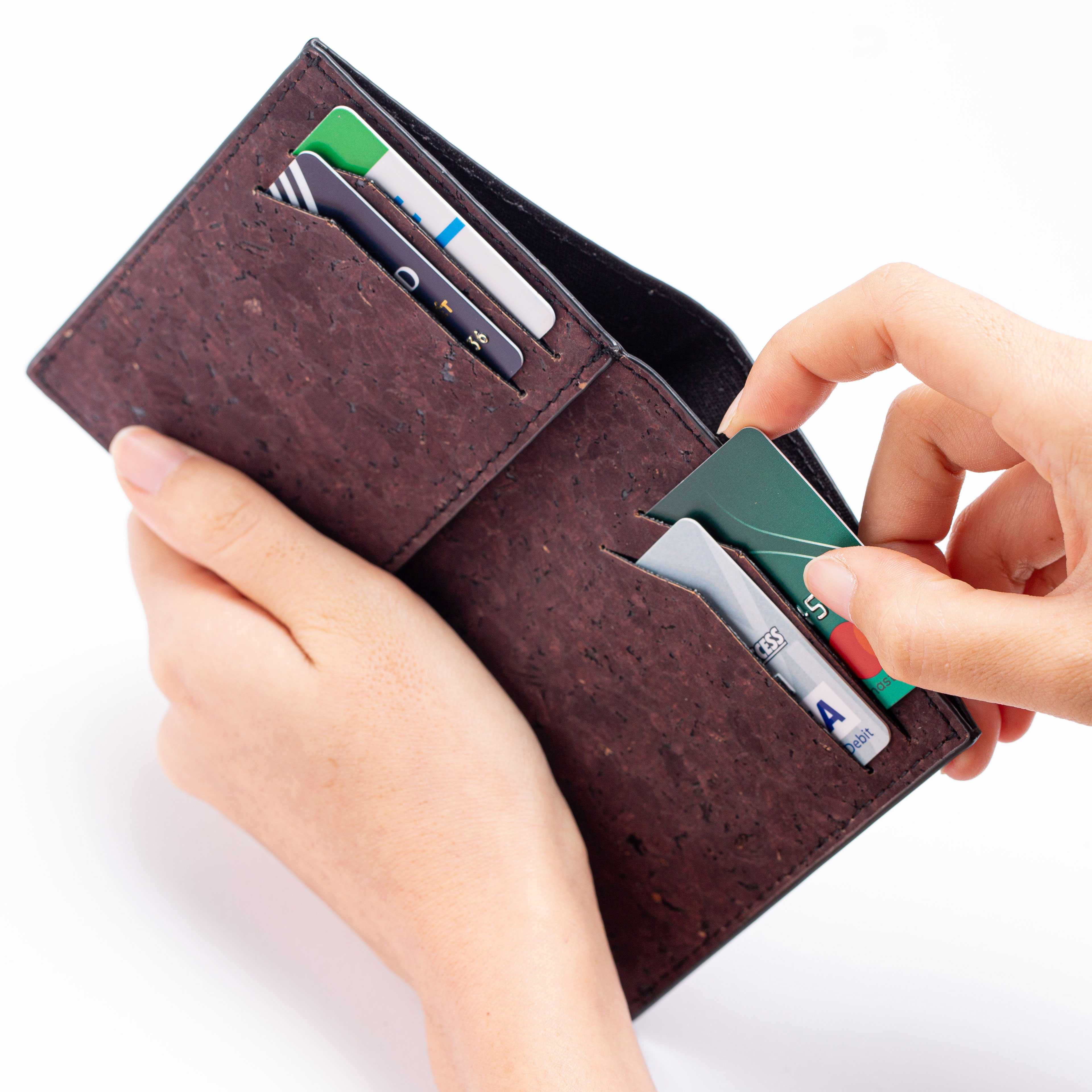 Ví Da Nam Vỏ Cây Cork Mardlian, RFID Wallet, Thông Minh, Tối Giản Mini Nhỏ Gọn Cao Cấp Dáng Đứng