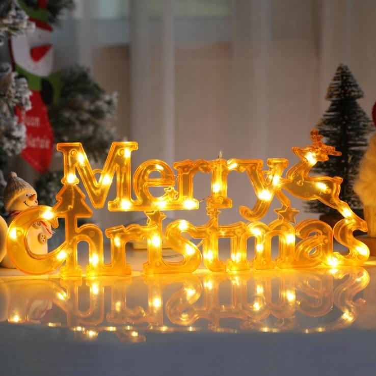 Đèn LED chữ MERRY CHRISTMAS trang trí NOEL, GIÁNG SINH dùng PIN tiện lợi