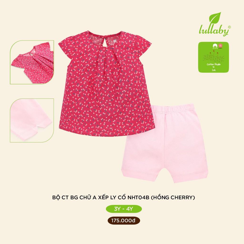 Bộ cộc tay cotton Poplin Lullaby cao cấp, bộ Lullaby bé gái new 2020