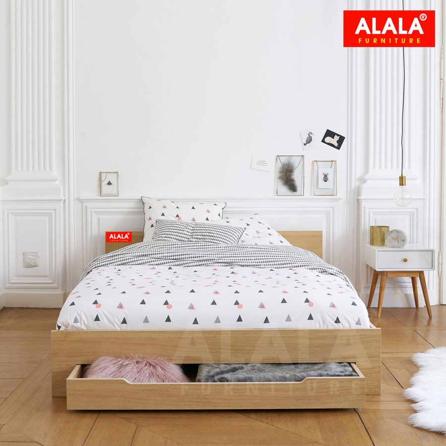 Giường ngủ ALALA29 + hộc kéo / Miễn phí vận chuyển và lắp đặt/ Đổi trả 30 ngày/ Sản phẩm được bảo hành 5 năm từ thương hiệu ALALA/ Chịu lực 700kg