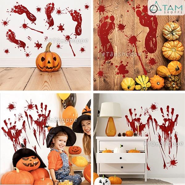 Decal Halloween dán kính tay chân máu nhiều kiểu HLW-DECAL-03