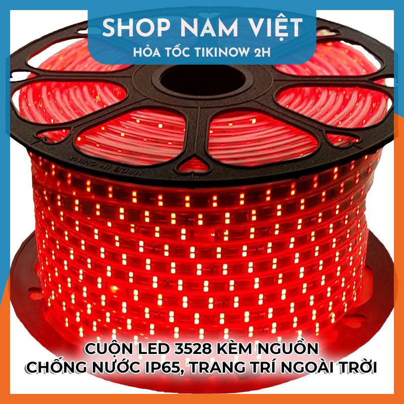 Dây Led 3528 Kèm Nguồn, Led Chống Nước Trang Trí Ngoài Trời, Hắt Trần, Quấn Cây - Chính Hãng NAVIVU