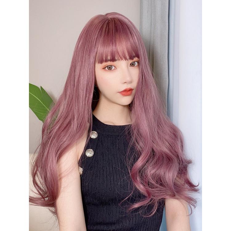 Bộ tóc giả nữ Hàn Quốc nguyên đầu màu XÁM XANH , BEGIE + tặng kèm lưới ONLINE_SHOPPING_1102