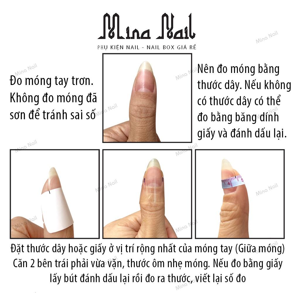 Nail Box Móng Úp Thiết Kế Đo Size Theo Yêu Cầu Tráng Gương Mix Charm Đá Khối Cô Dâu NB012 290