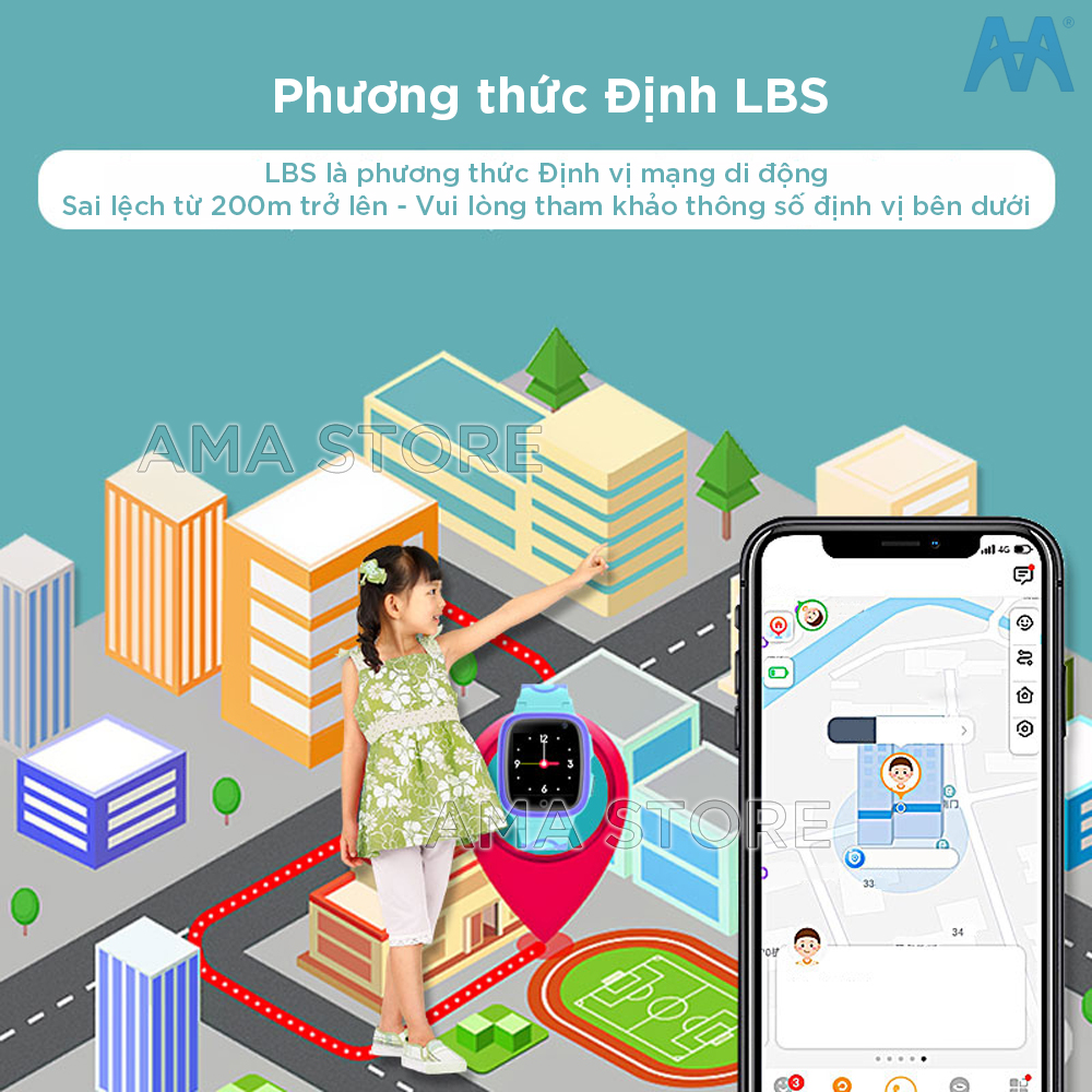 Đồng Hồ Thông Minh Trẻ em AMA Q12S Model MỚI nhất ra mắt tháng 12/2021 - Hàng nhập khẩu