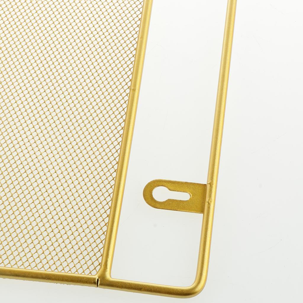 3X Wall Mount Metal Storage Basket Magazine Book Rack Shelf Holder Golden