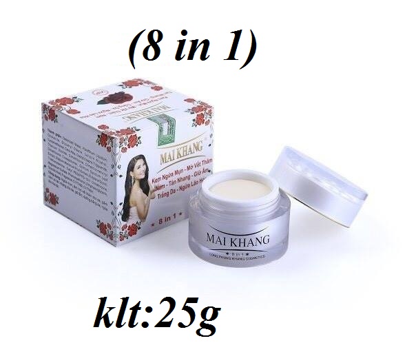 KEM NGỪA MỤN - MỜ VẾT THÂM - NÁM - TÀN NHANG - GIỮ ẨM - TRẮNG DA &amp; CHỐNG NẮNG ( MAIKHANG ) 25g ( 8 in 1 ) HÀNG CHÍNH HÃNG