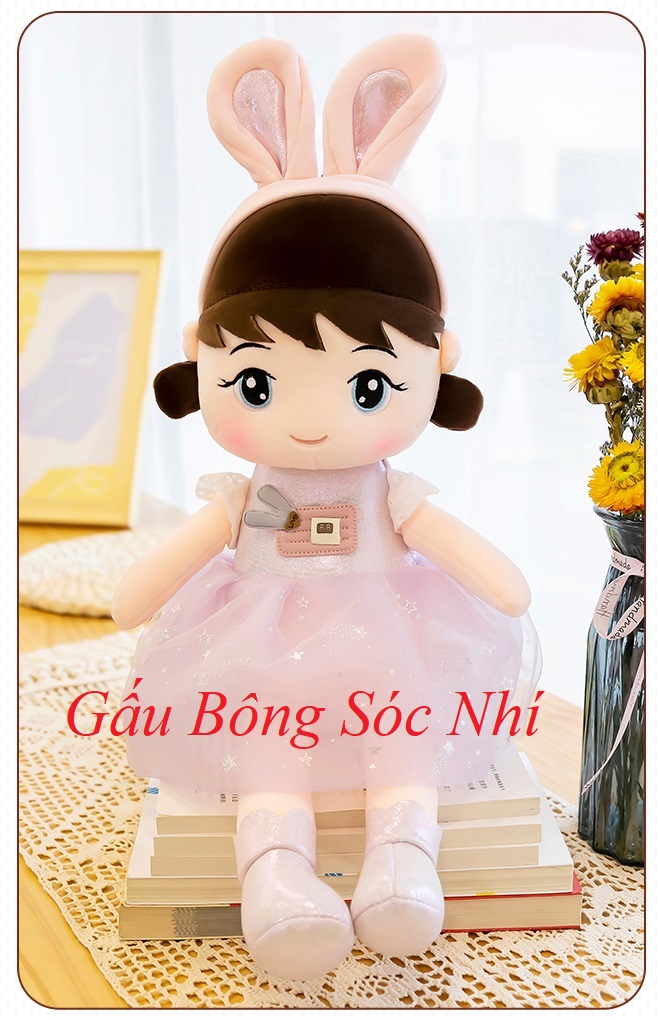 Gấu Bông Búp Bê Tai Thỏ Hàng Cao Cấp Quà Tặng Dễ Thương Cho Bé