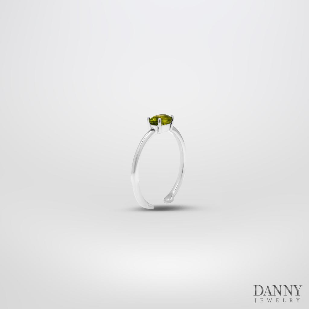 Nhẫn Nữ Danny Jewelry Bạc 925 Xi Rhodium Đính Đá Peridot N0104