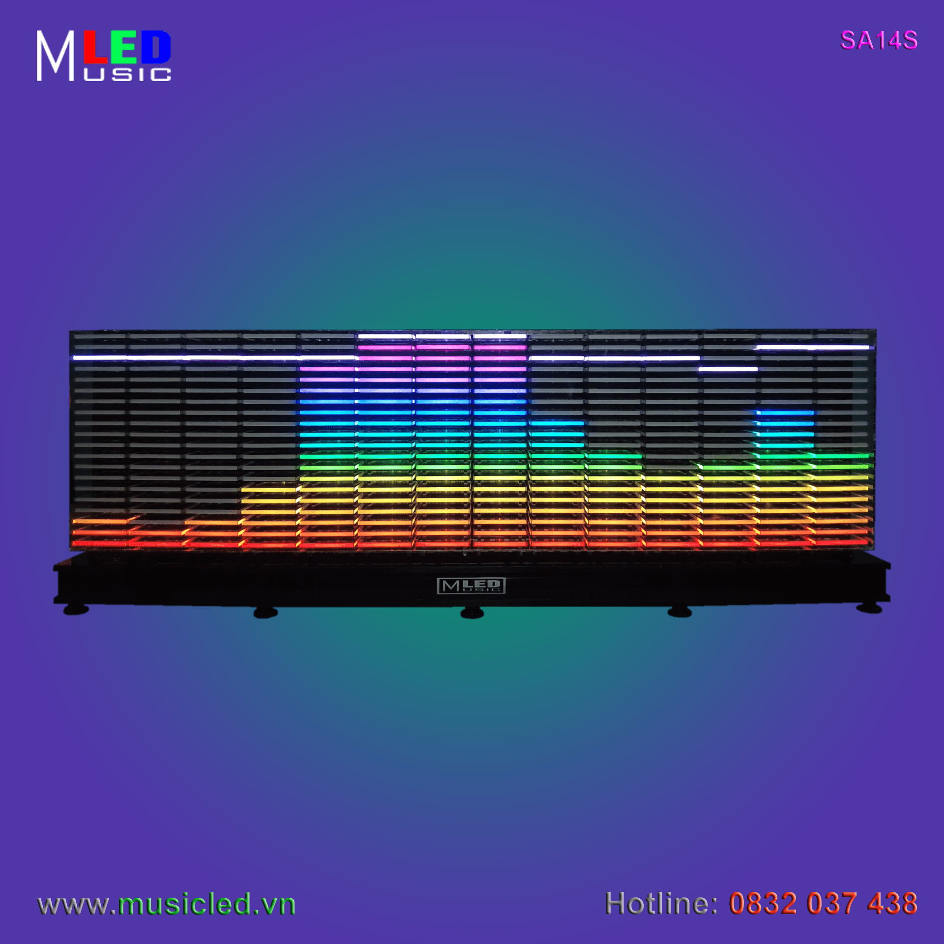 Dàn đèn Music LED nháy theo tần số nhạc 14 cột để bàn