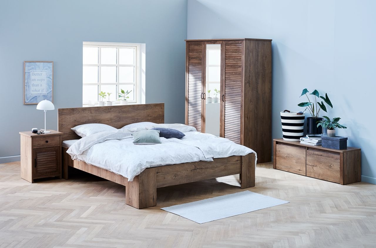 Tủ đầu giường | JYSK Manderup | gỗ công nghiệp/nhựa | màu sồi | R48xS42xC66cm