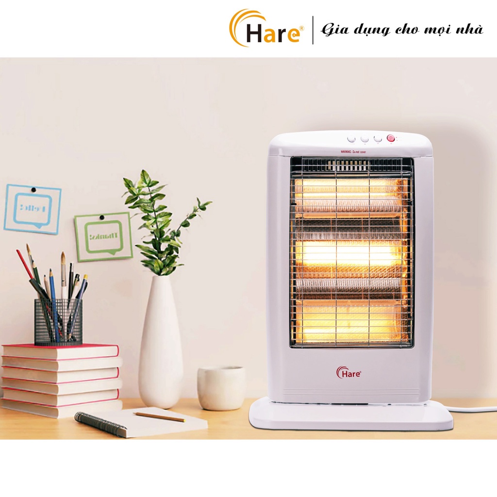 Quạt sưởi điện hai bóng Halogen HR-HT1200A -hàng chính hãng thương hiệu Hare - bảo hành 18 tháng