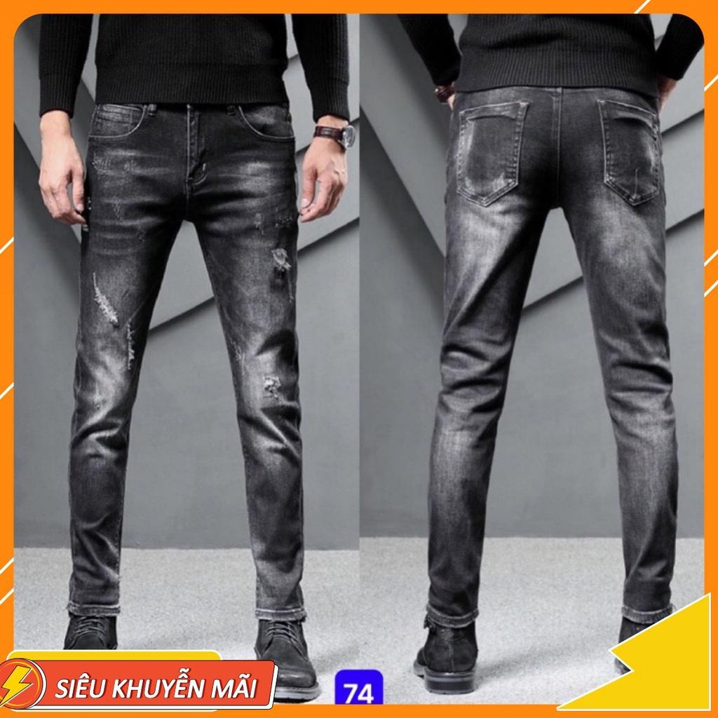 Quần Jean Nam Chất Bò Cao Cấp   Quần Bò Nam Ống Côn Cao Cấp Co Giãn GH57