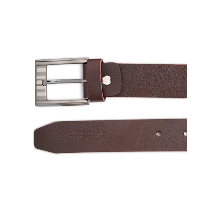 HJ4106 - Dây nịt nam da bò Huy Hoàng màu nâu