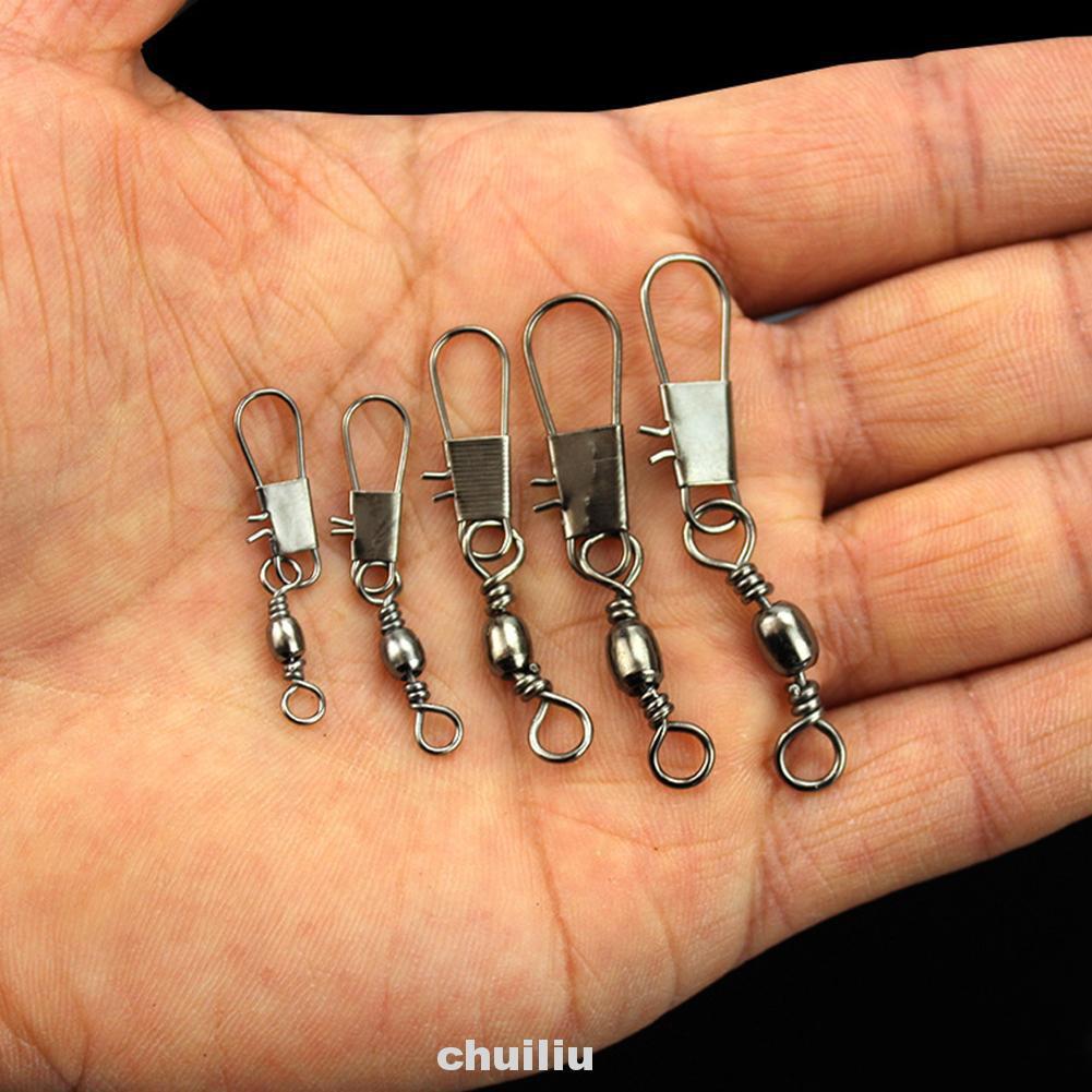 100 Đầu Nối Dây Câu Cá 5 Kích Cỡ Bằng Thép Không Gỉ