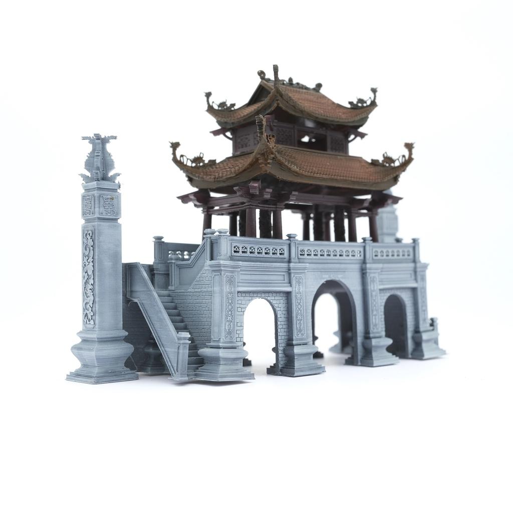 Mô hình tiểu cảnh Việt - Cổng tam quan 2 mái - bán cạn - bể cá - hòn non bộ - terrarium - tinh xảo - chất lượng cao