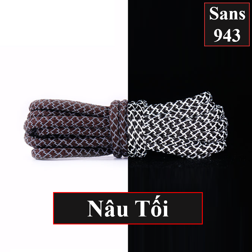 Dây giày dạ quang phản quang bản tròn giầy cao cổ boot thể thao sneaker nam nữ dài 1m 1m2 1m4 1m6 1m8 Sans943